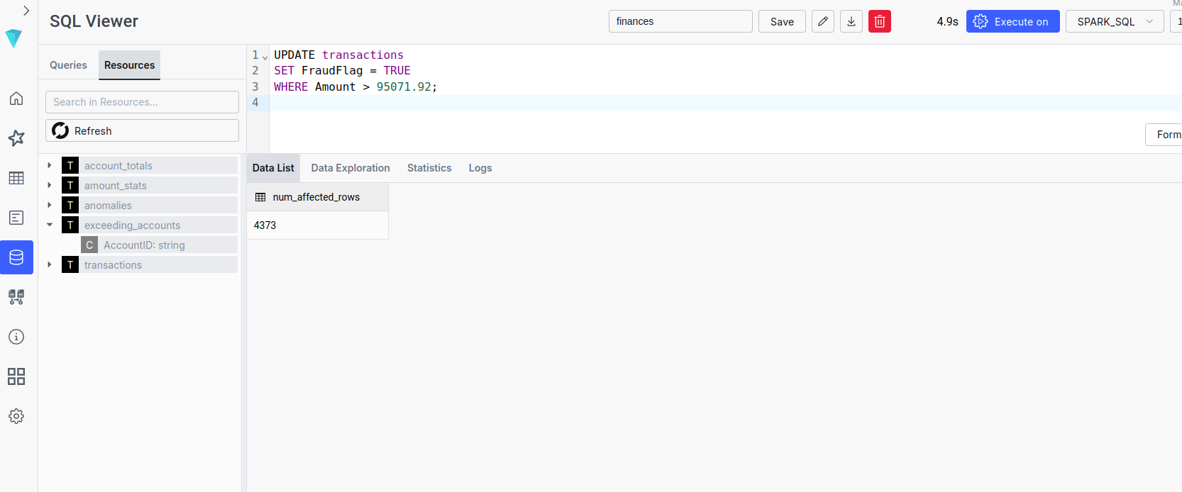 ilum sql results