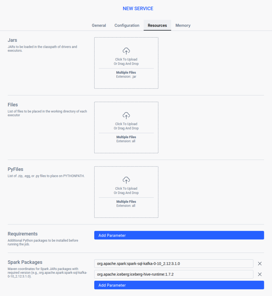 Spark Packages UI Adding Spark Packages in UI